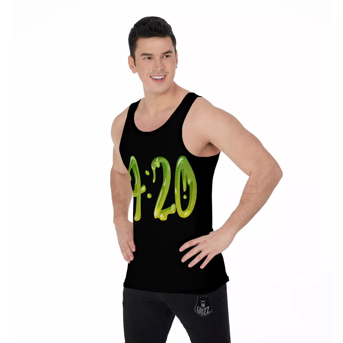 Cannabis Day 420 Print Men's Tank Top-grizzshop