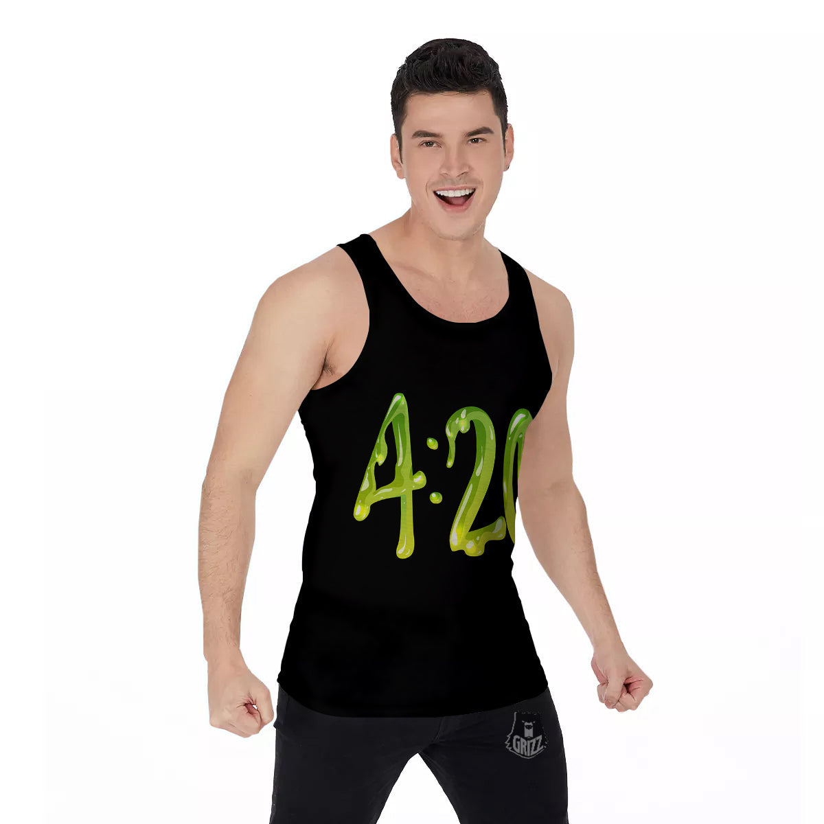 Cannabis Day 420 Print Men's Tank Top-grizzshop