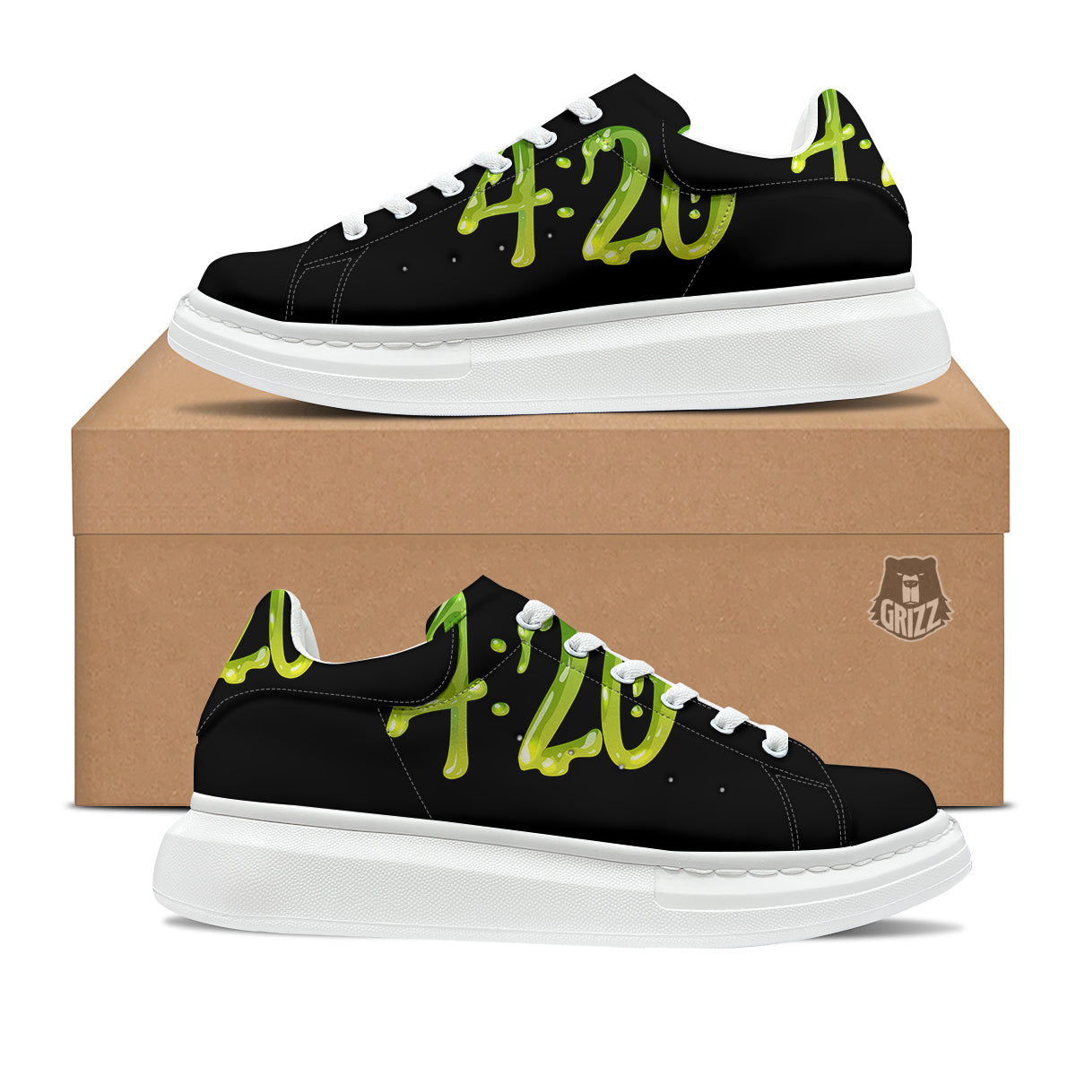 Cannabis Day 420 Print Platform Shoes-grizzshop