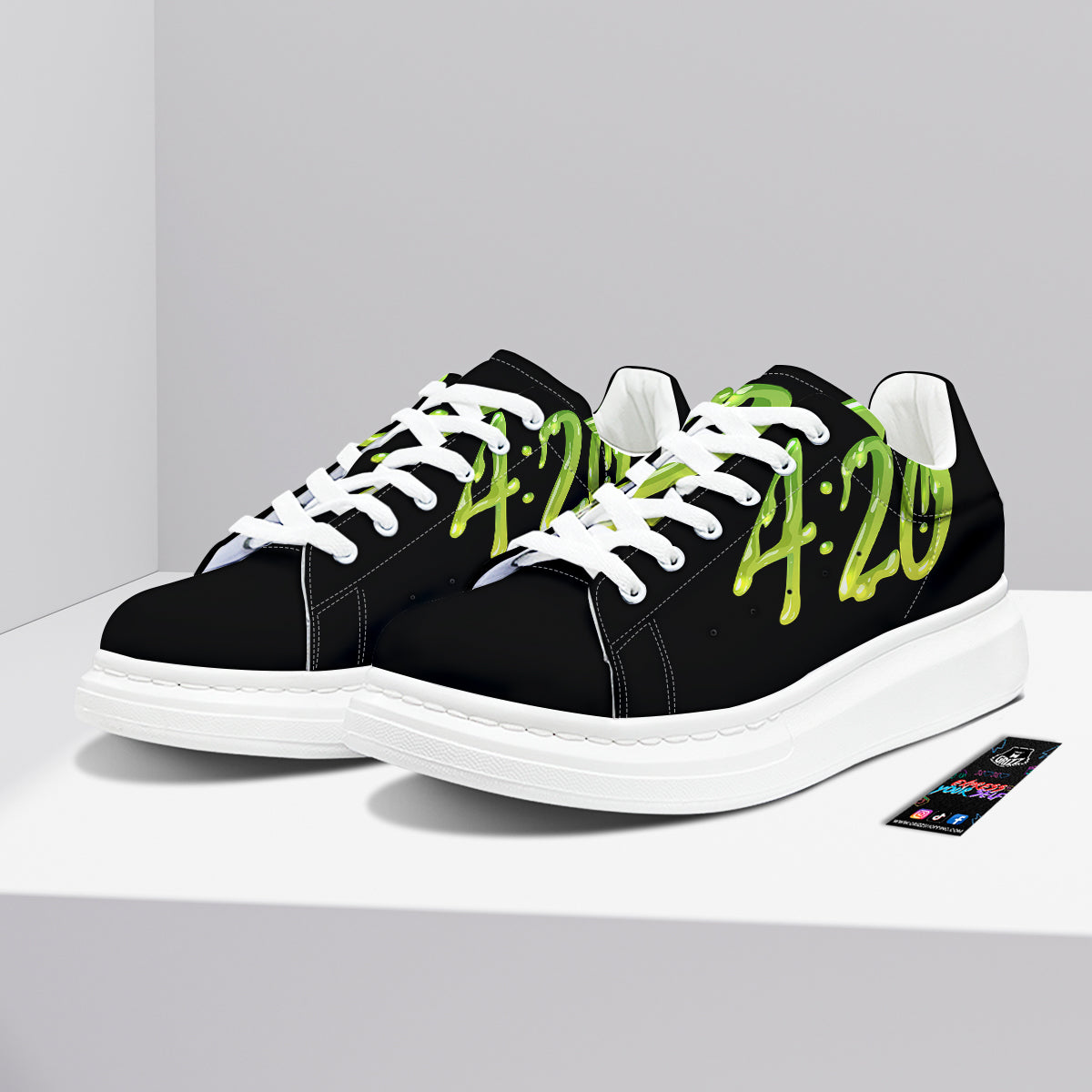 Cannabis Day 420 Print Platform Shoes-grizzshop
