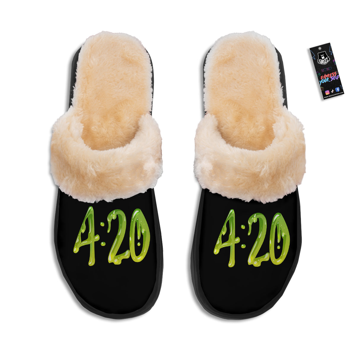 Cannabis Day 420 Print Slippers-grizzshop