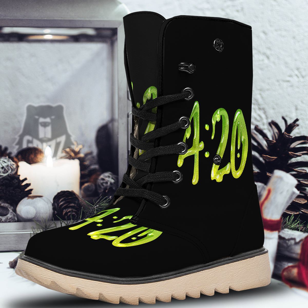 Cannabis Day 420 Print Snow Boots-grizzshop