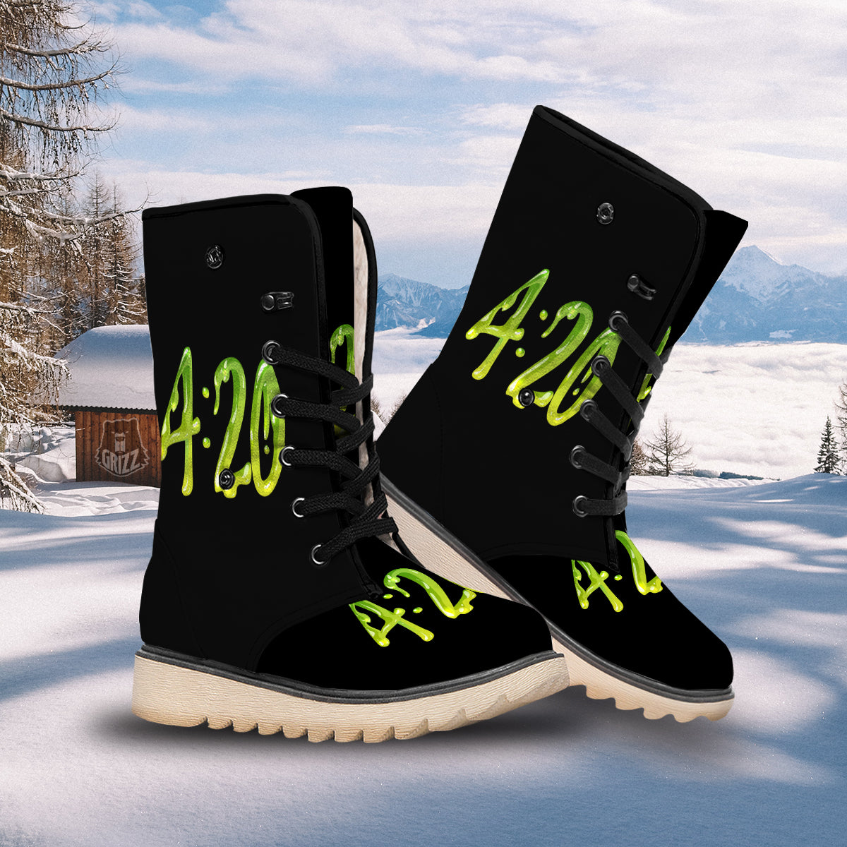 Cannabis Day 420 Print Snow Boots-grizzshop