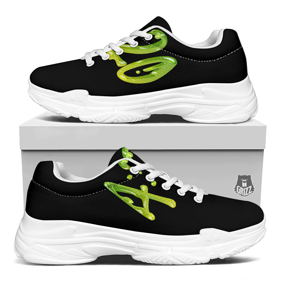 Cannabis Day 420 Print White Chunky Shoes-grizzshop