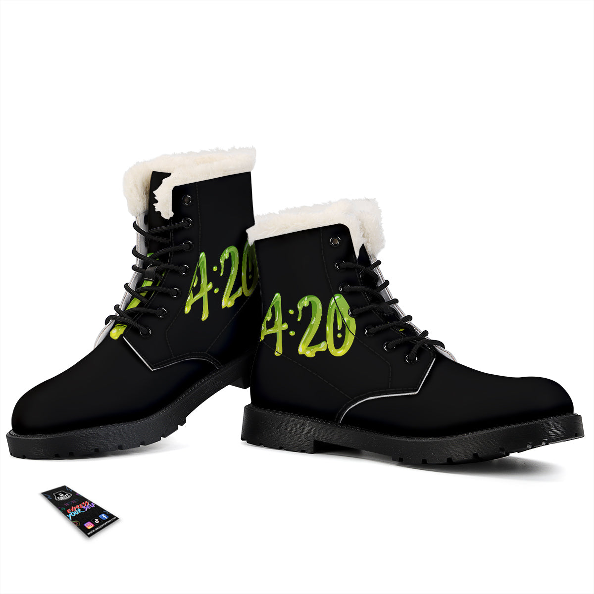 Cannabis Day 420 Print Winter Boots-grizzshop