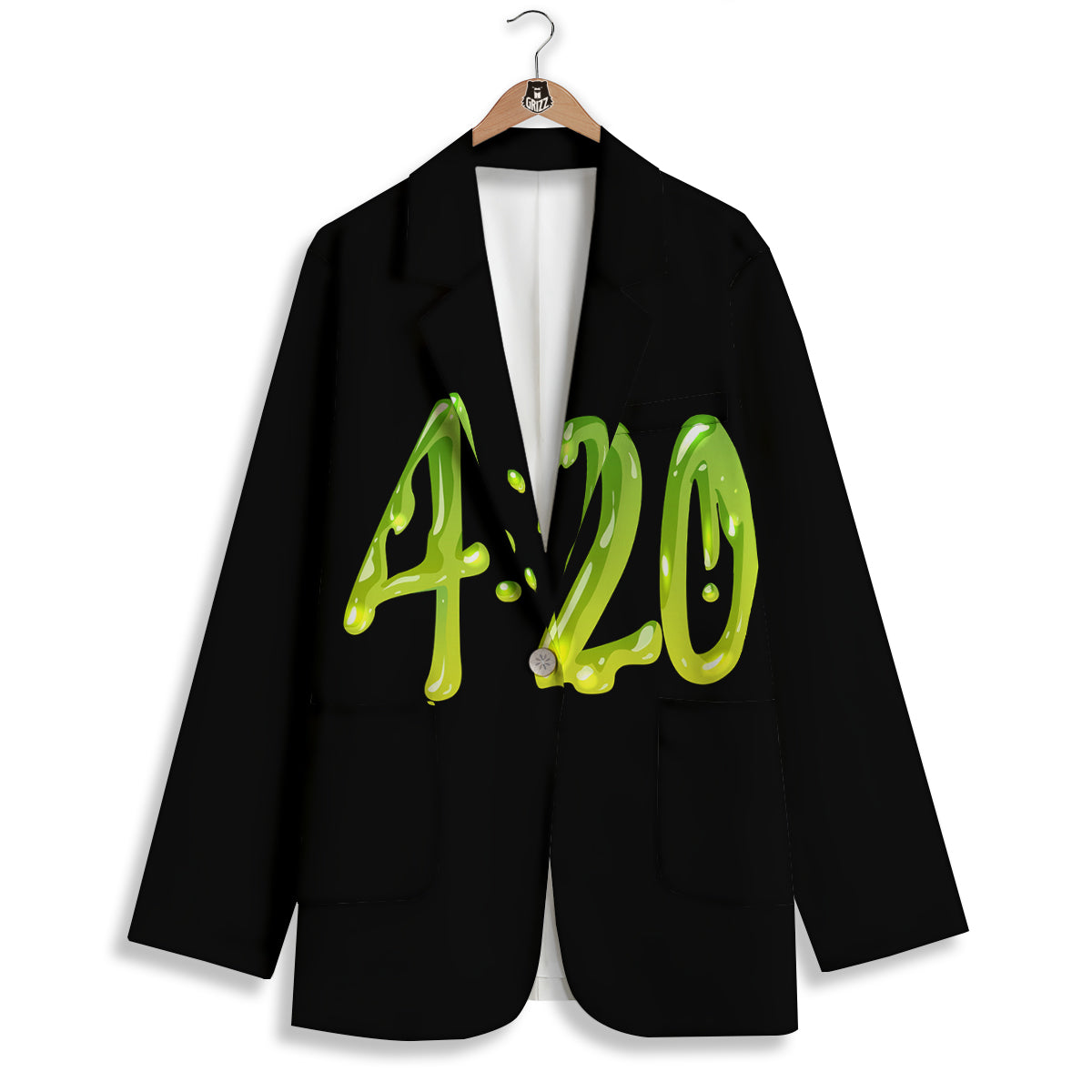 Cannabis Day 420 Print Women's Blazer-grizzshop