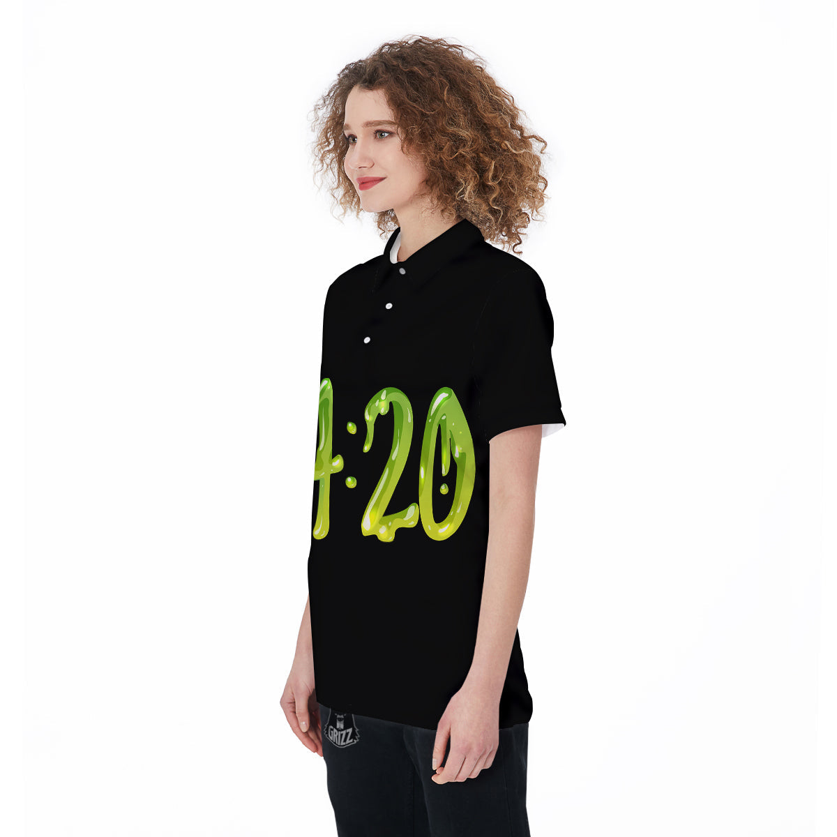 Cannabis Day 420 Print Women's Golf Shirts-grizzshop