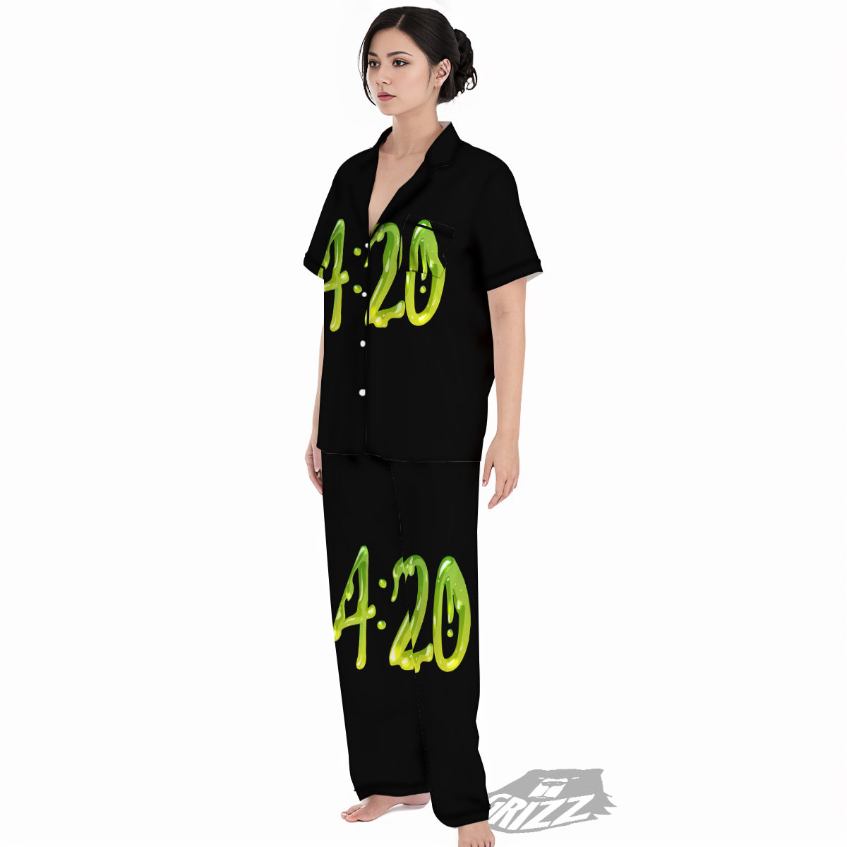 Cannabis Day 420 Print Women's Pajamas Set-grizzshop