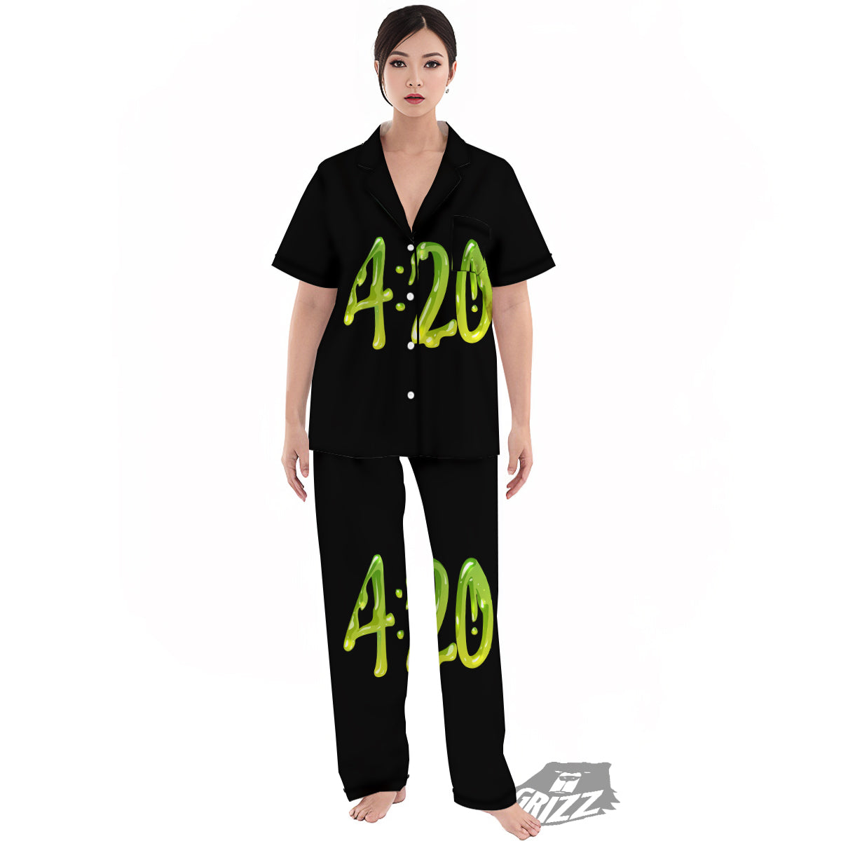 Cannabis Day 420 Print Women's Pajamas Set-grizzshop