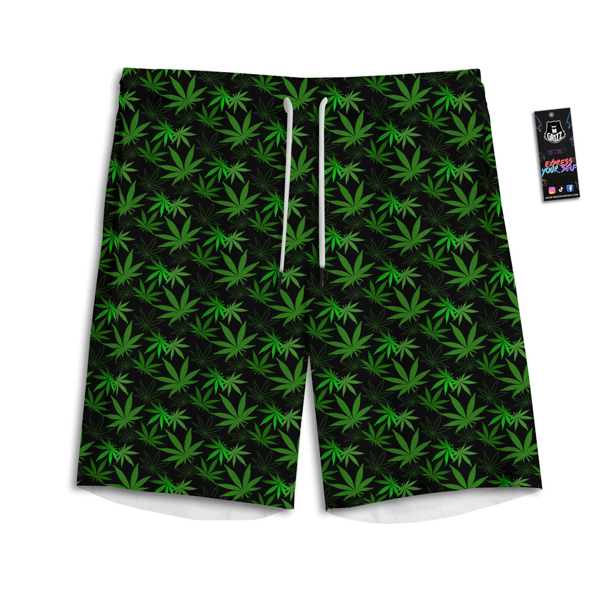 Cactus And Happy Llama Print Pattern Men's Athletic Shorts