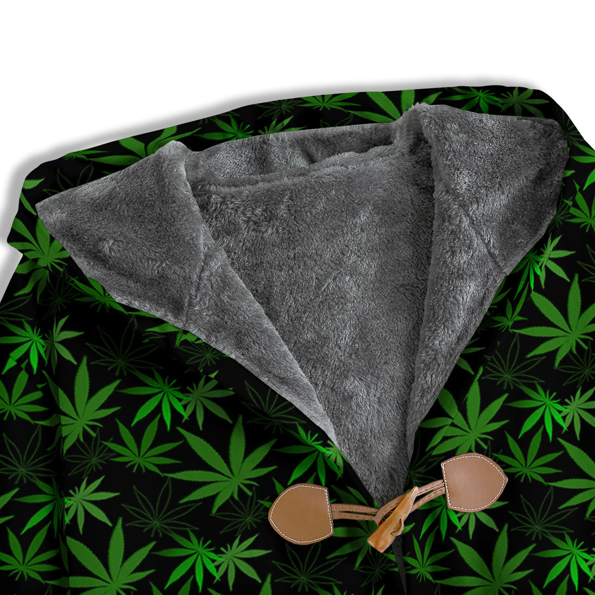 Cannabis Leaf Black And Green Print Men's Windbreaker Jacket-grizzshop