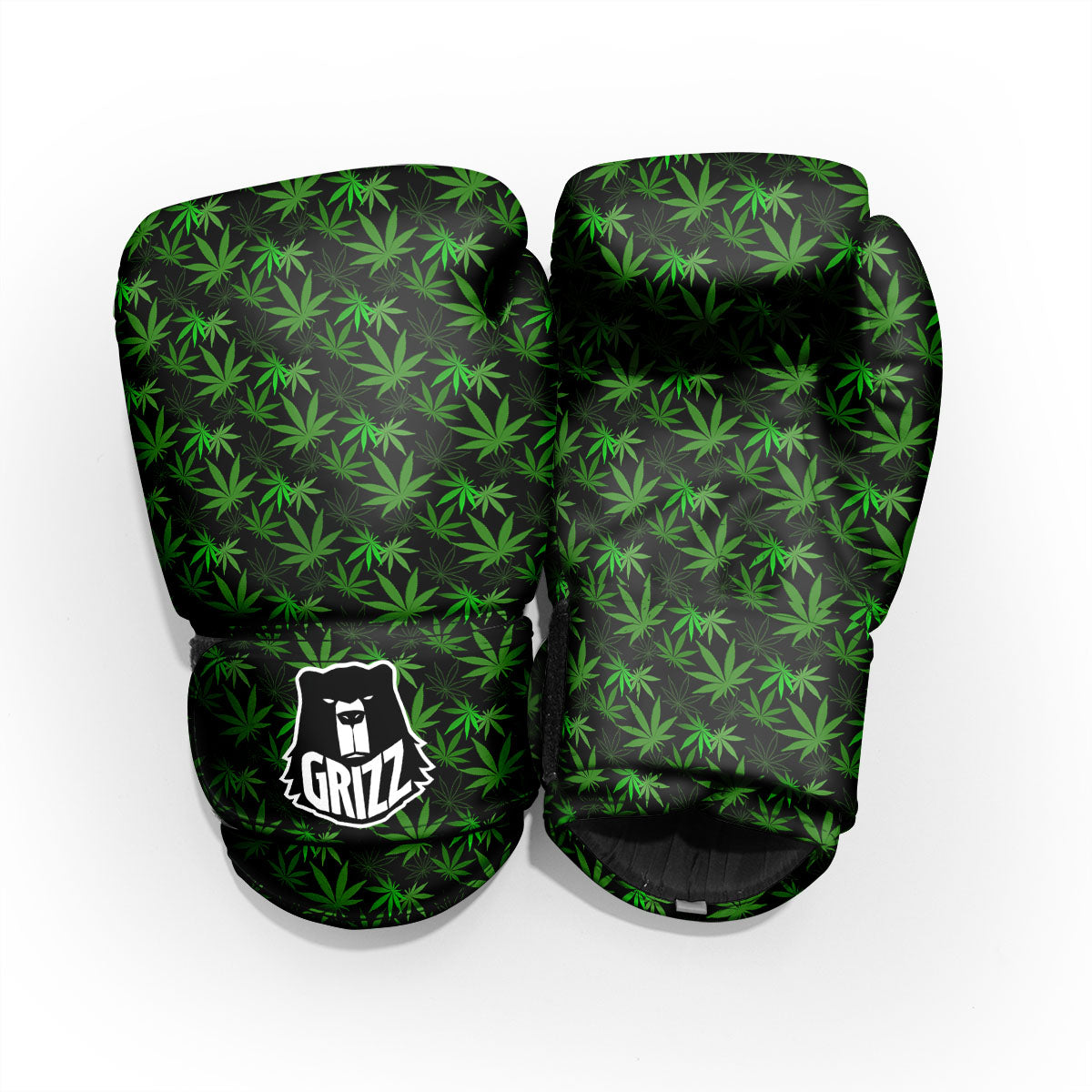 Cannabis Leaf Black And Green Print Pro Boxing Glove