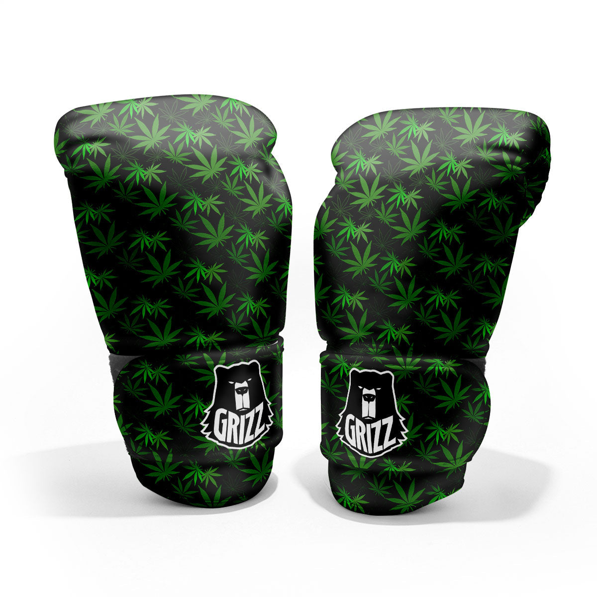 Cannabis Leaf Black And Green Print Pro Boxing Glove