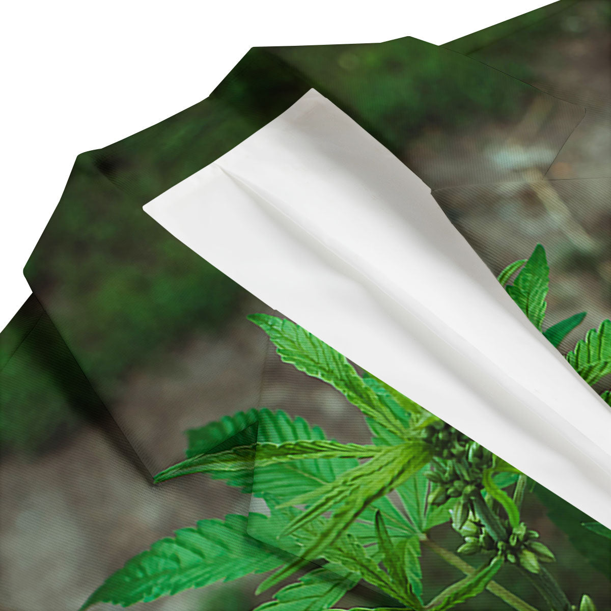 Cannabis Leaf Forest Green Print Men's Blazer-grizzshop
