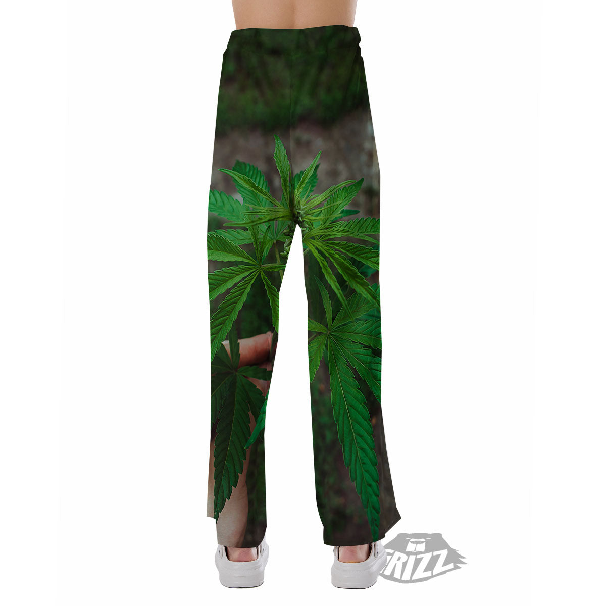 Cannabis Leaf Forest Green Print Pajama Pants-grizzshop