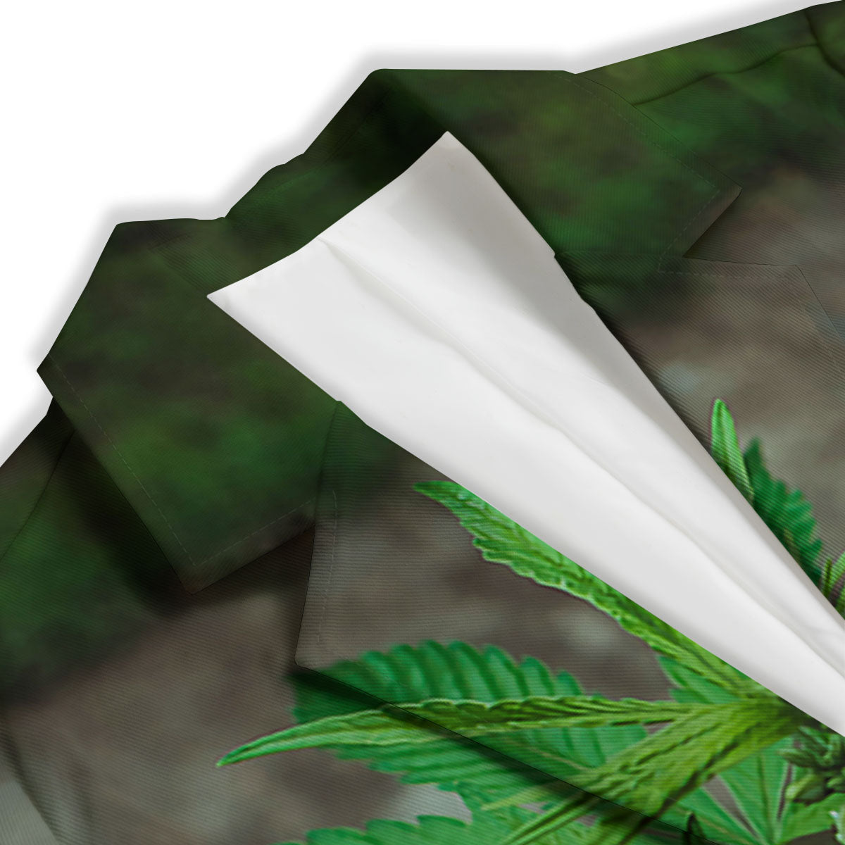 Cannabis Leaf Forest Green Print Women's Blazer-grizzshop