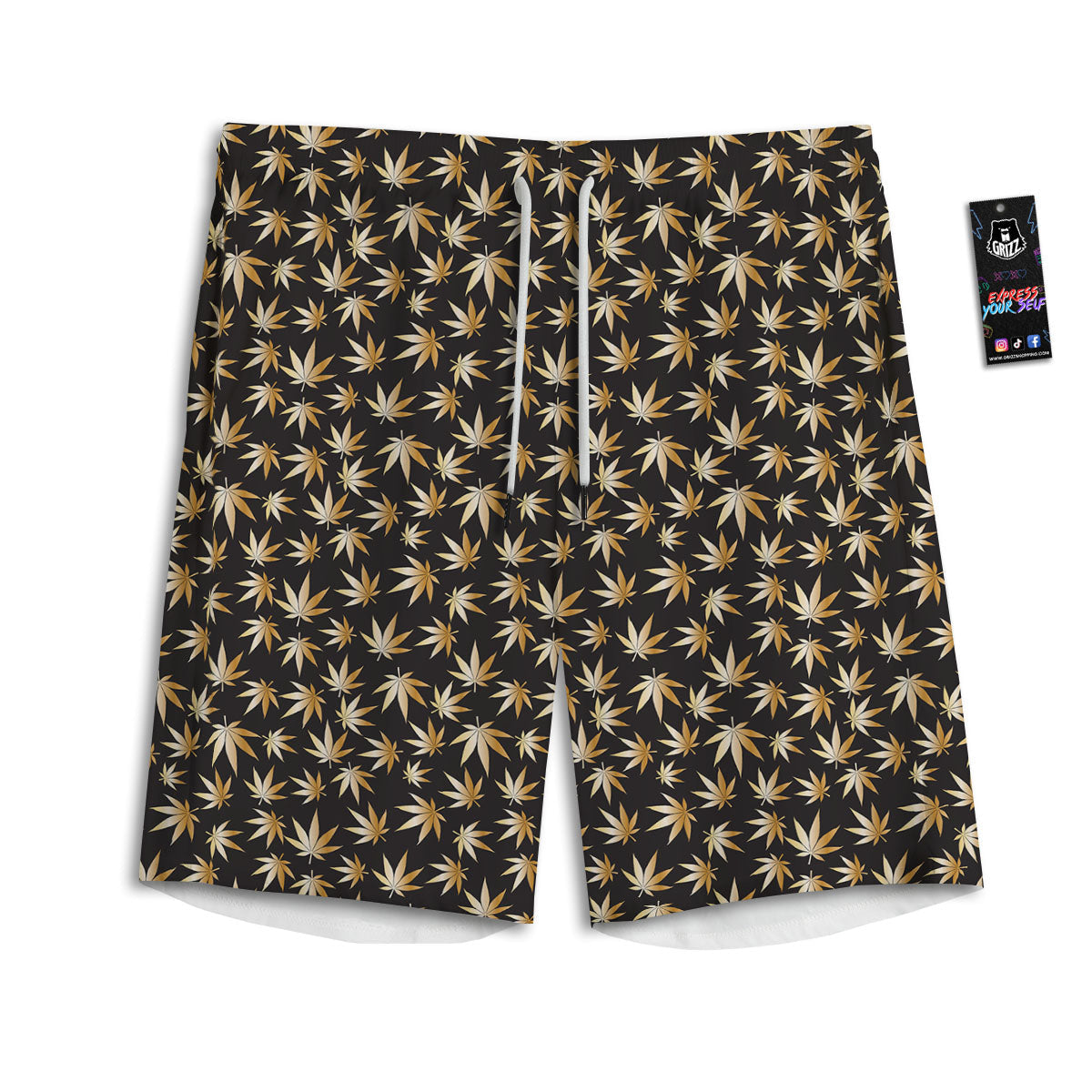 Camo Flower Military Green Print Pattern Men's Athletic Shorts