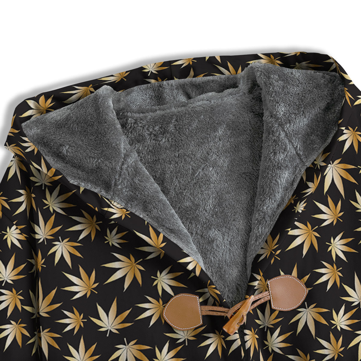 Cannabis Leaf Gold Print Pattern Men's Windbreaker Jacket-grizzshop