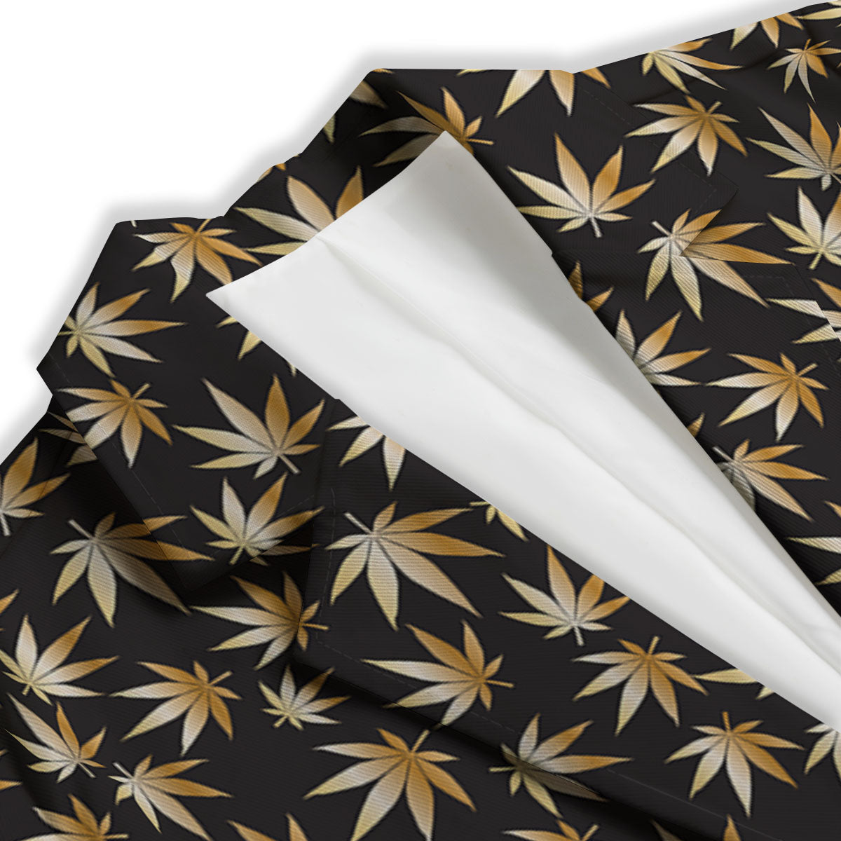 Cannabis Leaf Gold Print Pattern Women's Blazer-grizzshop