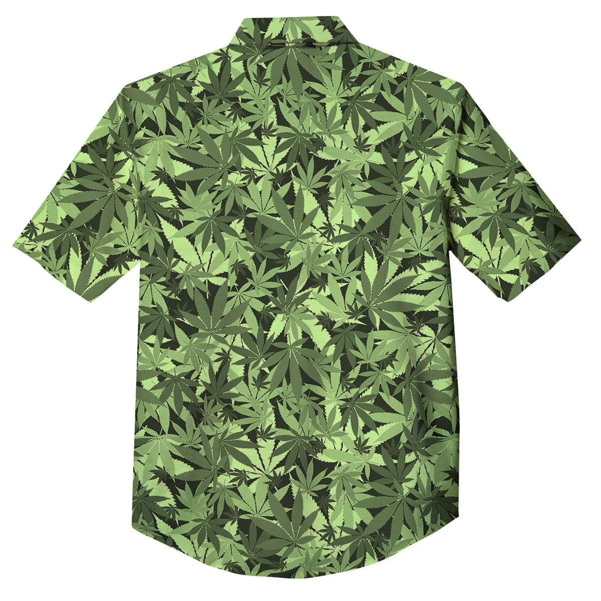 Cannabis Leaf Green Print Pattern Button Up Shirt-grizzshop