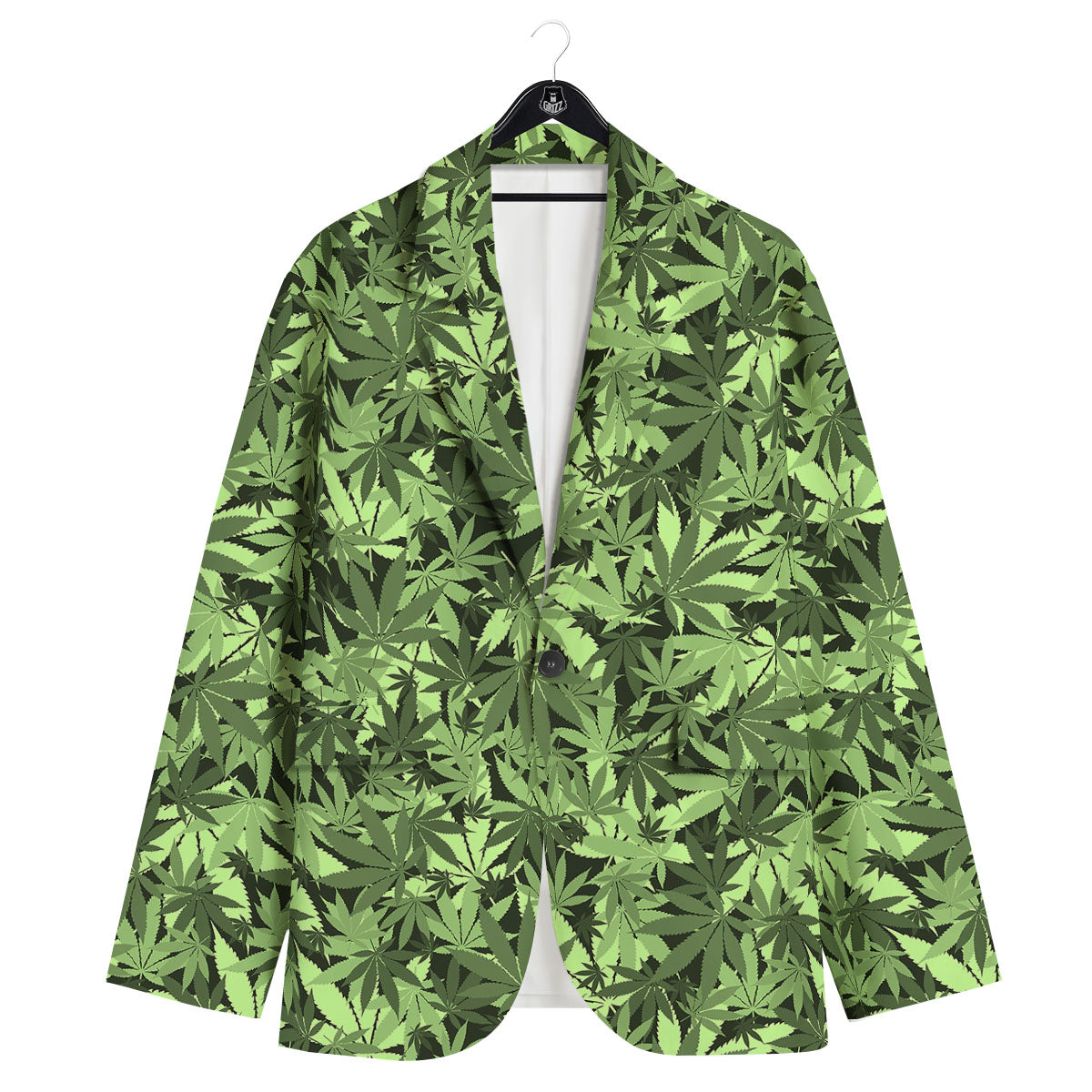 Cannabis Leaf Green Print Pattern Men's Sport Coat-grizzshop