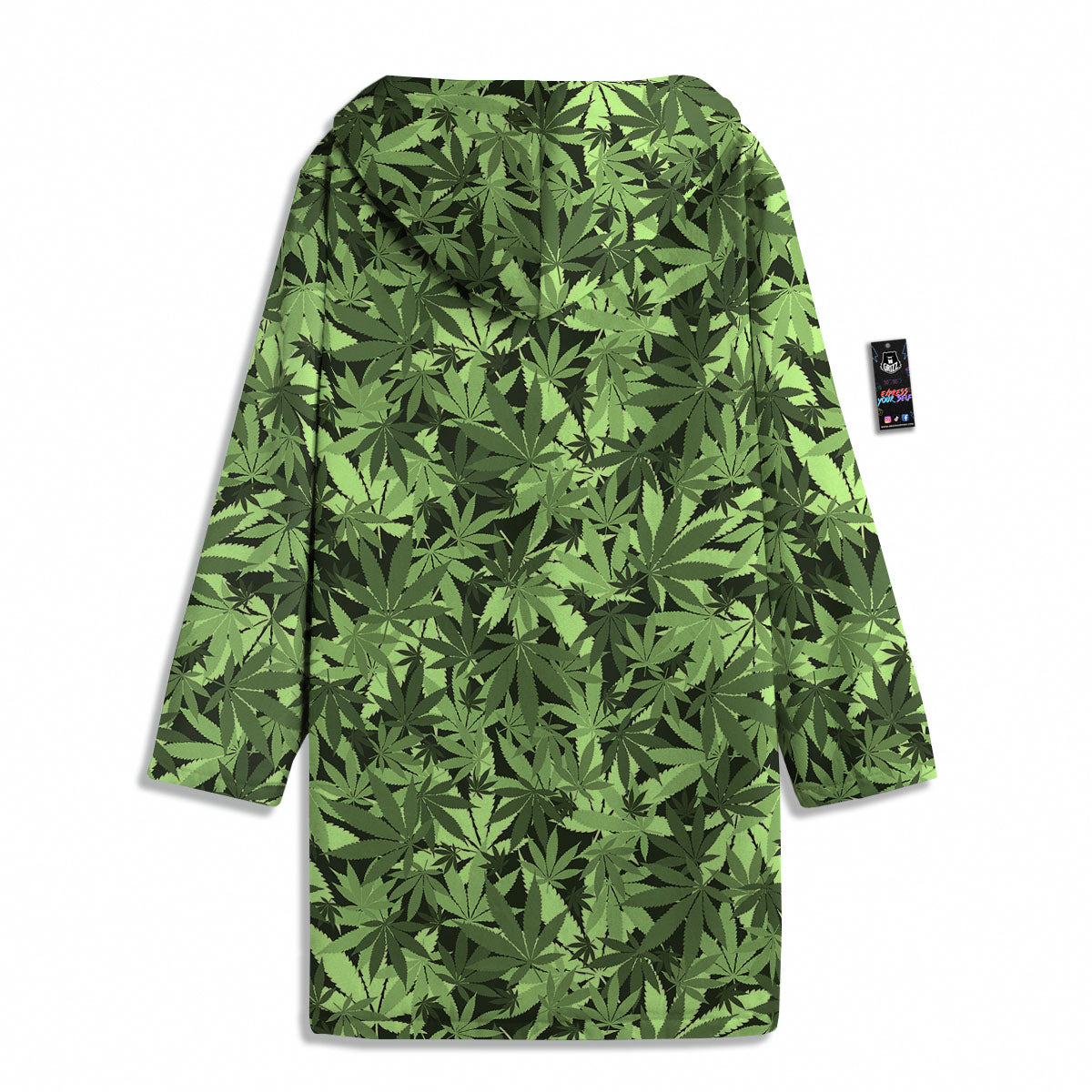 Cannabis Leaf Green Print Pattern Men's Windbreaker Jacket-grizzshop