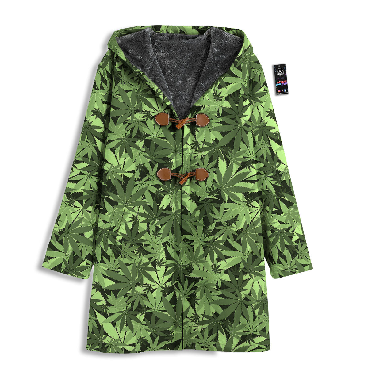 Cannabis Leaf Green Print Pattern Men's Windbreaker Jacket-grizzshop