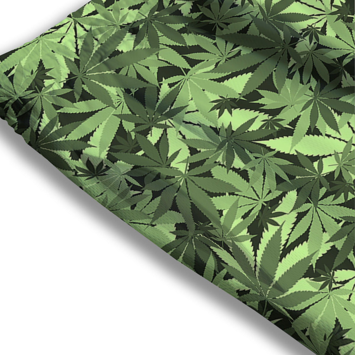Cannabis Leaf Green Print Pattern Mesh Shorts