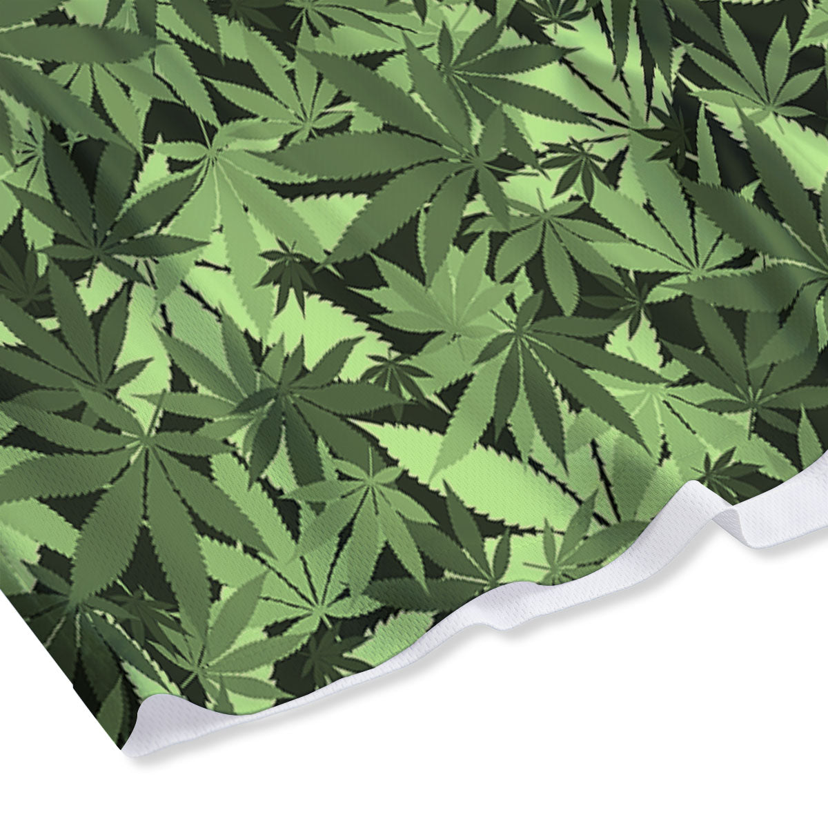 Cannabis Leaf Green Print Pattern Mesh Shorts