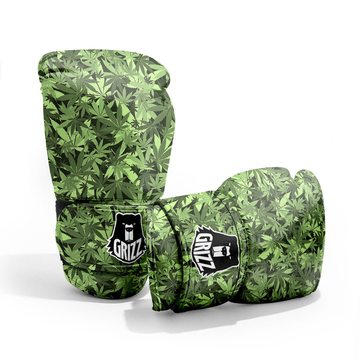 Cannabis Leaf Green Print Pattern Pro Boxing Glove