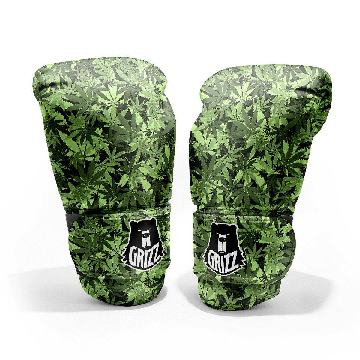 Cannabis Leaf Green Print Pattern Pro Boxing Glove
