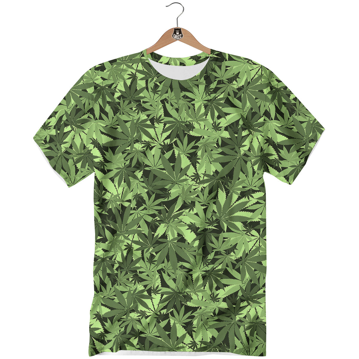 Cannabis Leaf Green Print Pattern T-Shirt-grizzshop