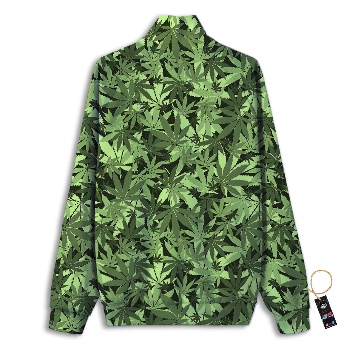 Cannabis Leaf Green Print Pattern Track Jacket-grizzshop