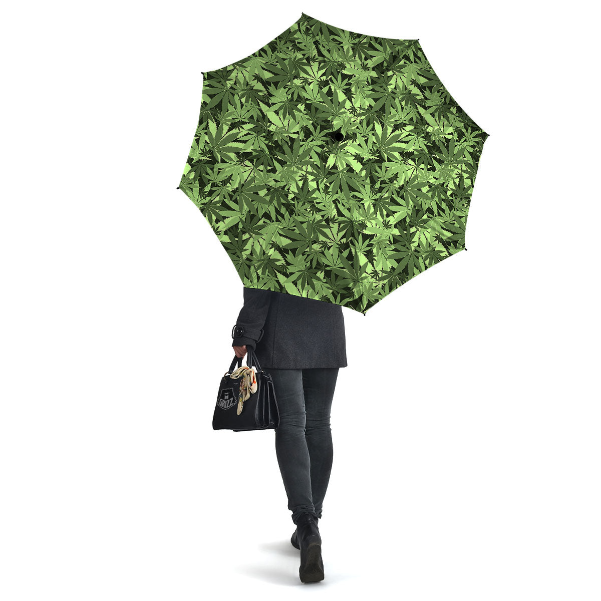 Cannabis Leaf Green Print Pattern Umbrella-grizzshop