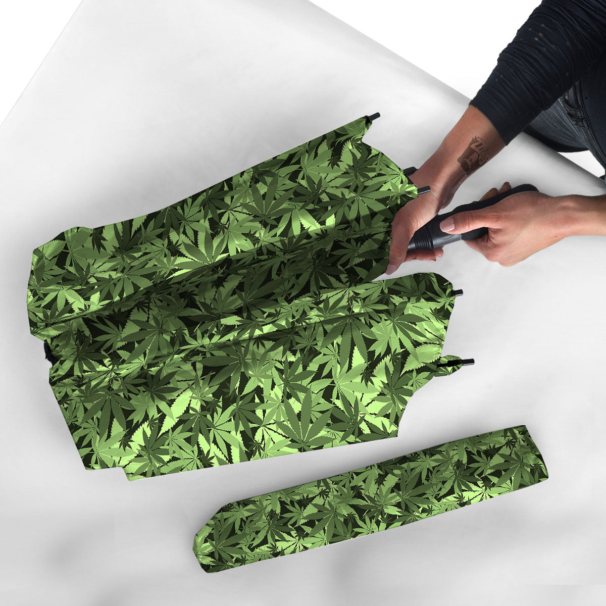 Cannabis Leaf Green Print Pattern Umbrella-grizzshop