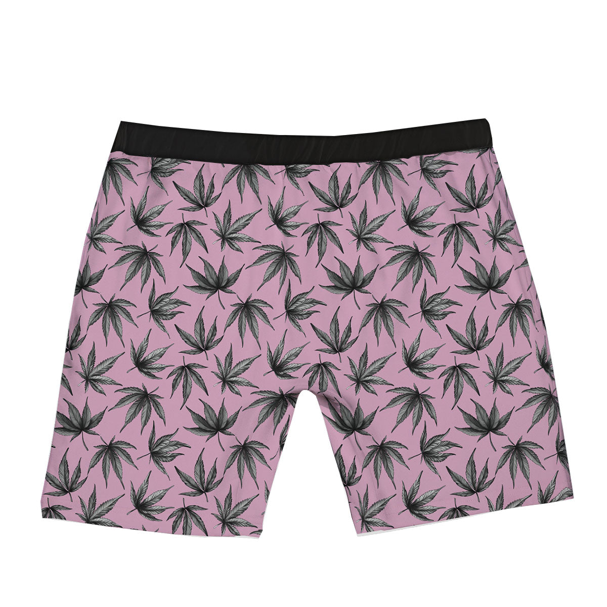 Cannabis Leaf Pink And Green Print Boxer Briefs-grizzshop