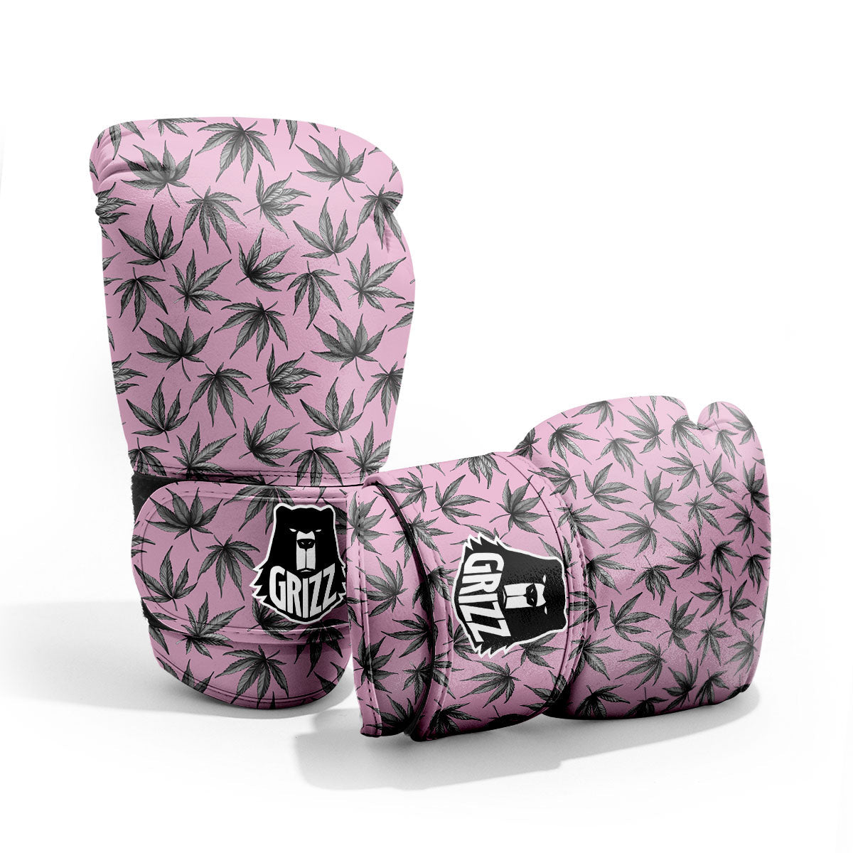 Cannabis Leaf Pink And Green Print Pro Boxing Glove