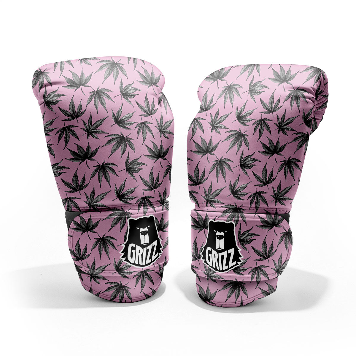 Cannabis Leaf Pink And Green Print Pro Boxing Glove
