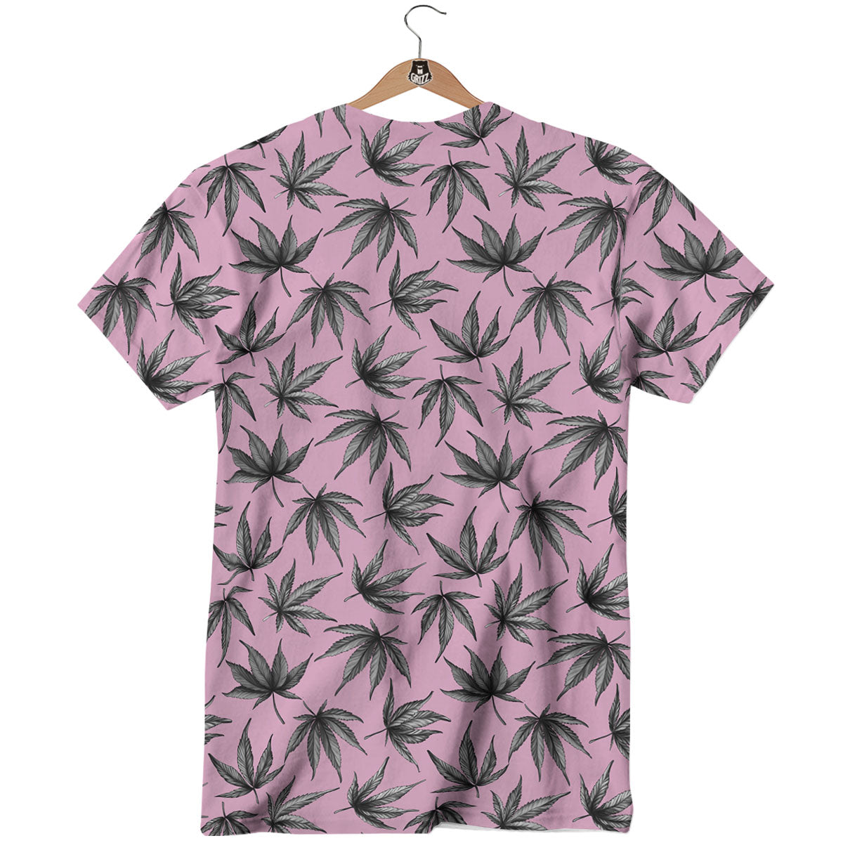 Cannabis Leaf Pink And Green Print T-Shirt-grizzshop