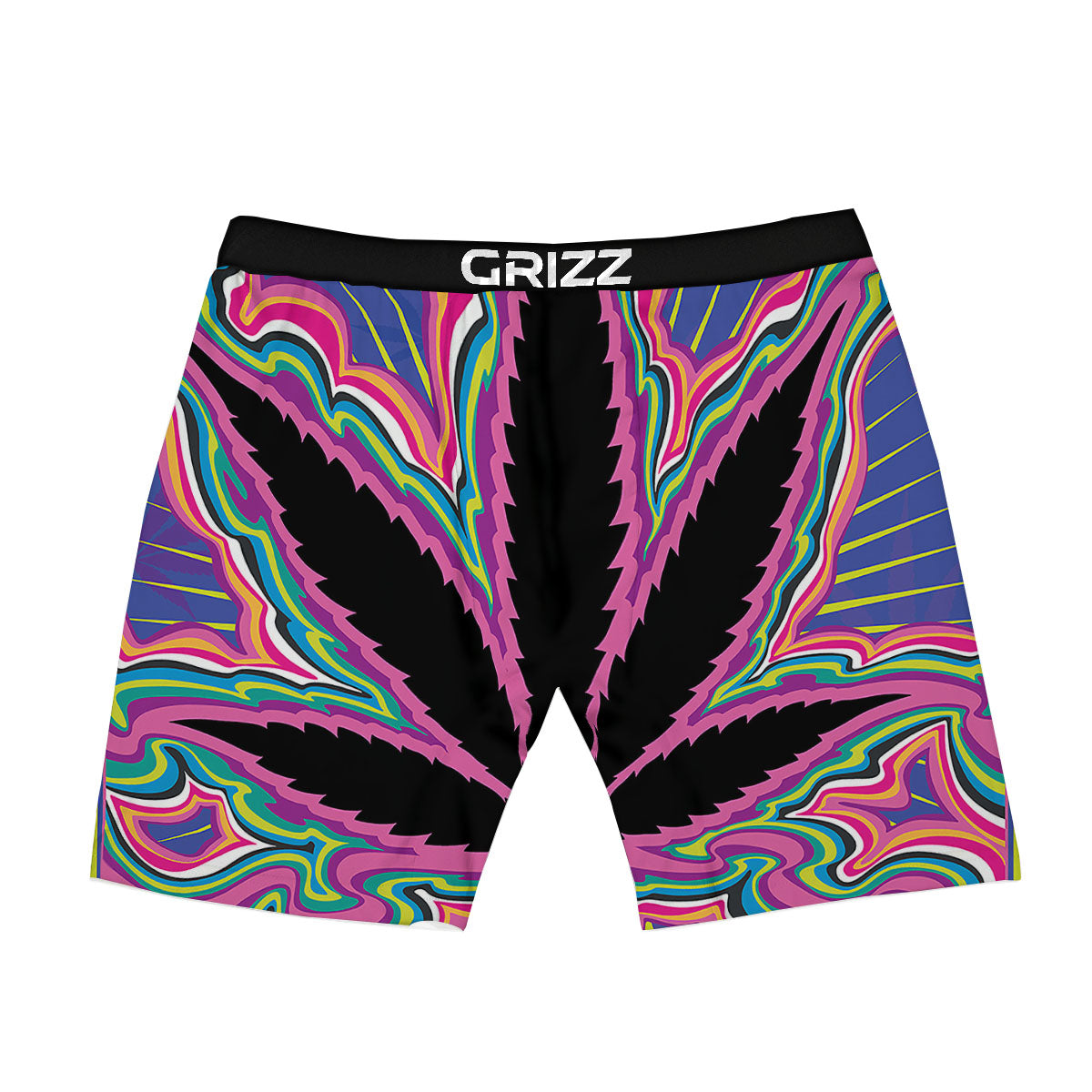 Cannabis Leaf Psychedelic Print Boxer Briefs-grizzshop