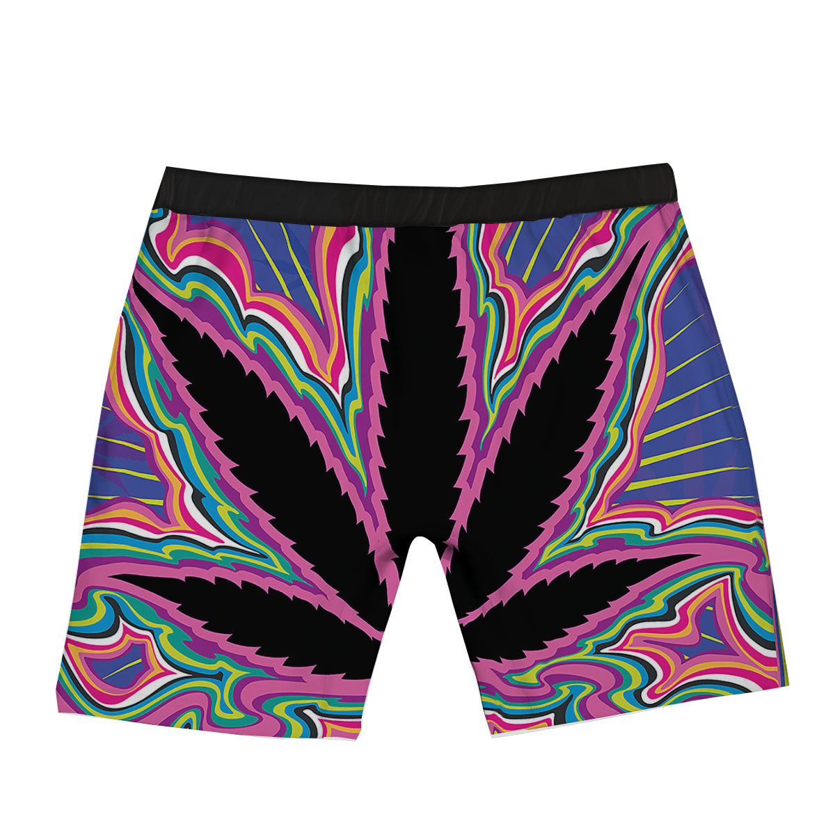 Cannabis Leaf Psychedelic Print Boxer Briefs-grizzshop