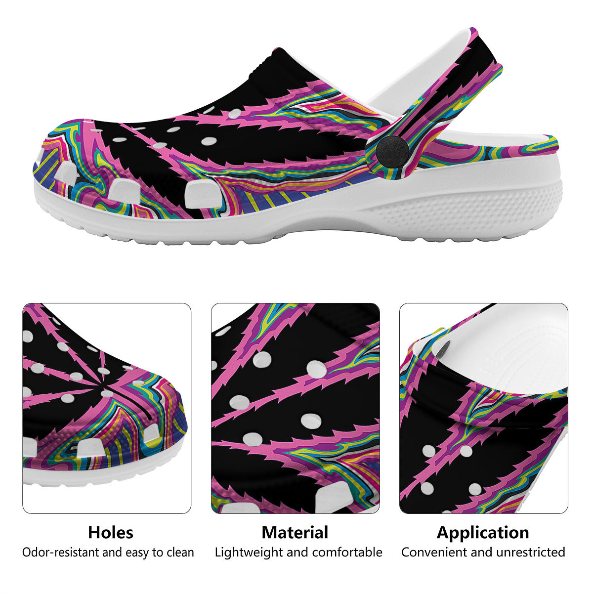 Cannabis Leaf Psychedelic Print Clog-grizzshop