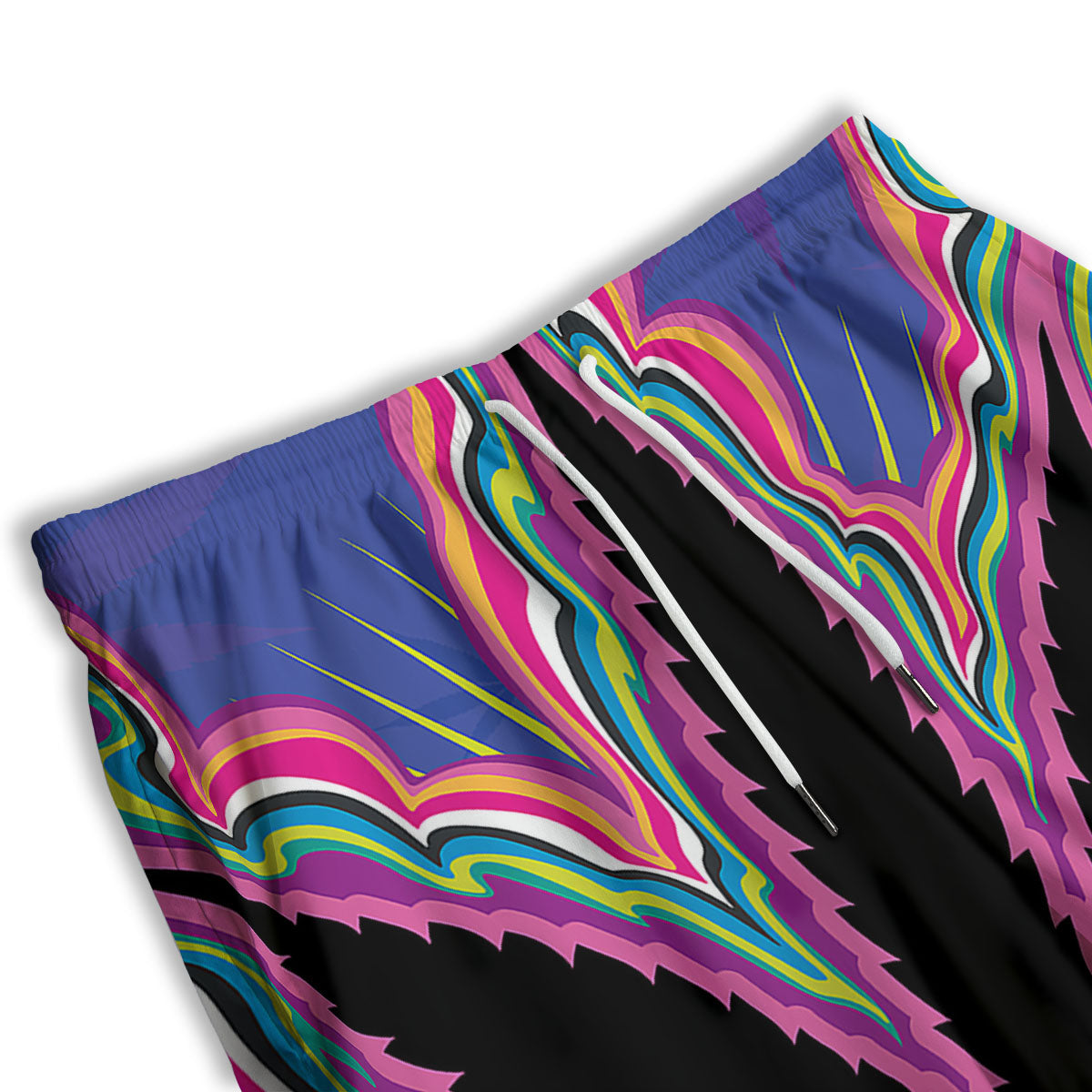Cannabis Leaf Psychedelic Print Men's Athletic Shorts