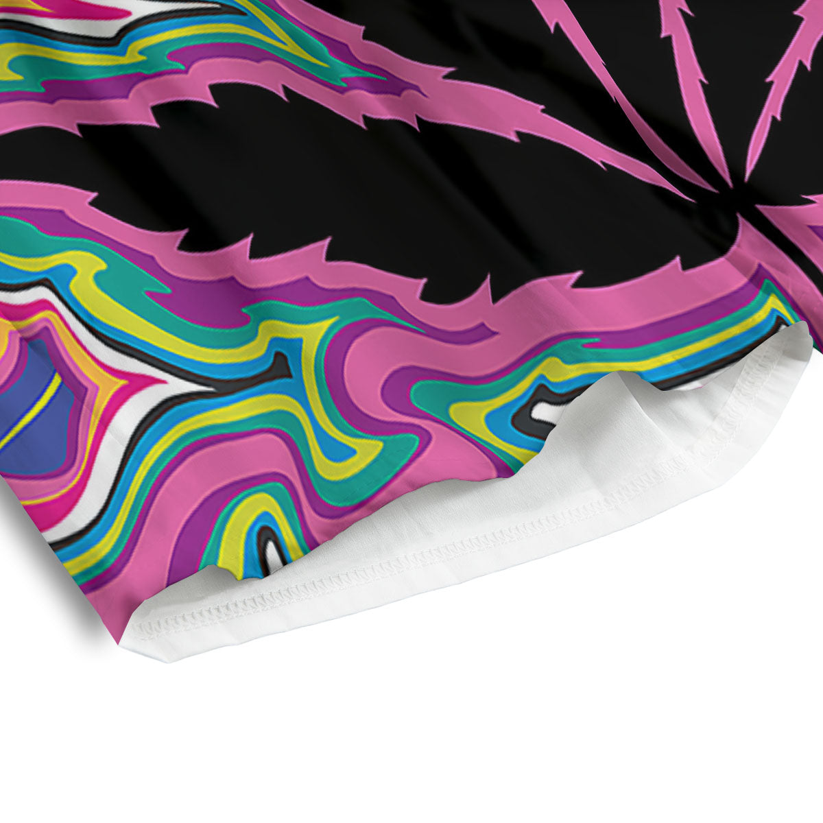 Cannabis Leaf Psychedelic Print Men's Athletic Shorts