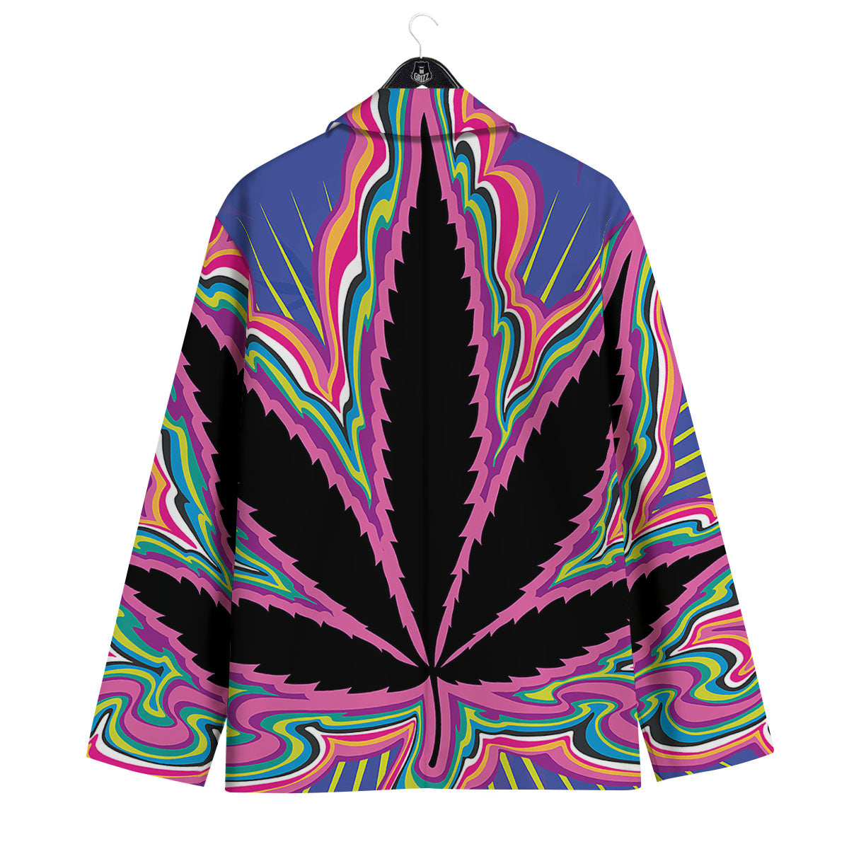Cannabis Leaf Psychedelic Print Men's Sport Coat-grizzshop