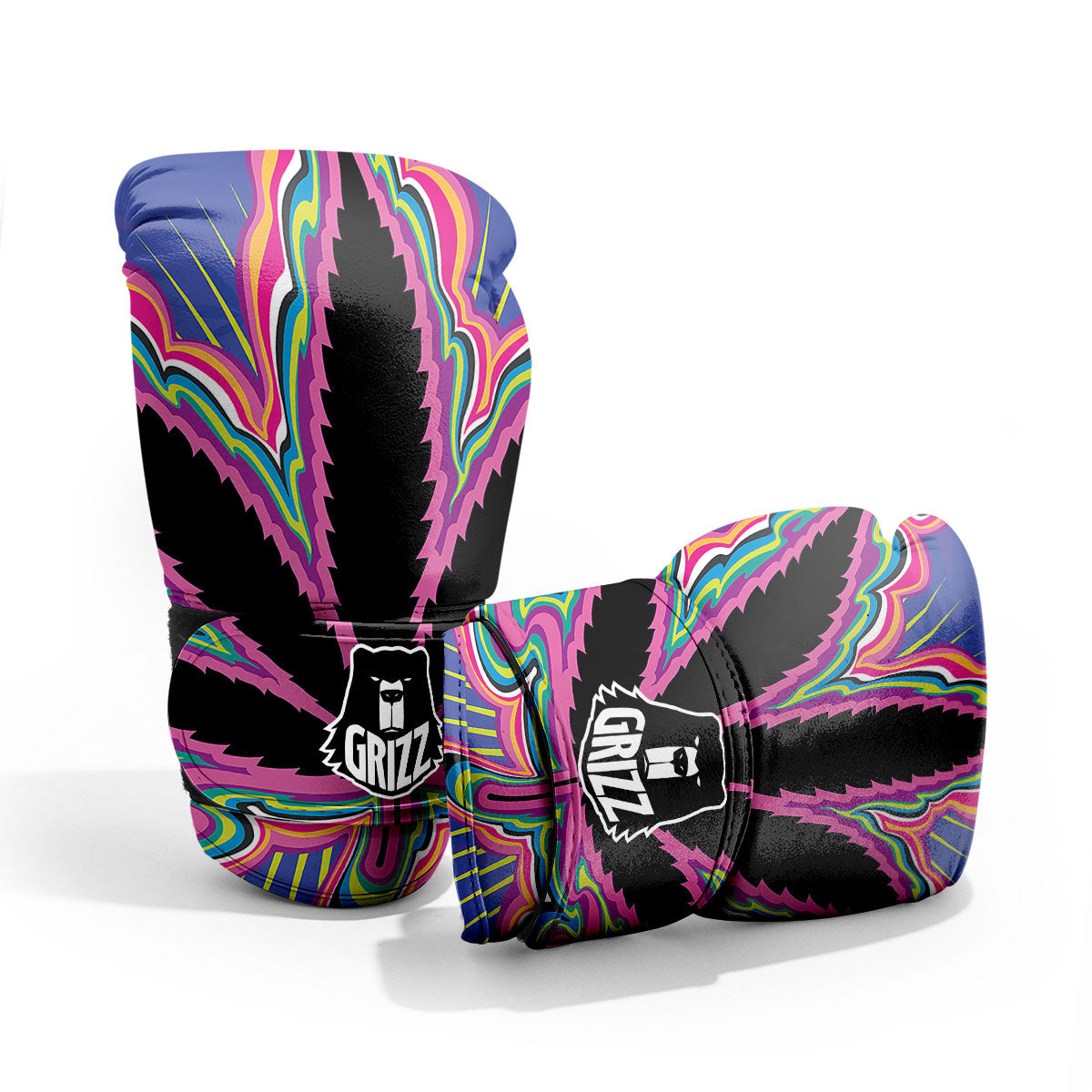Cannabis Leaf Psychedelic Print Pro Boxing Glove