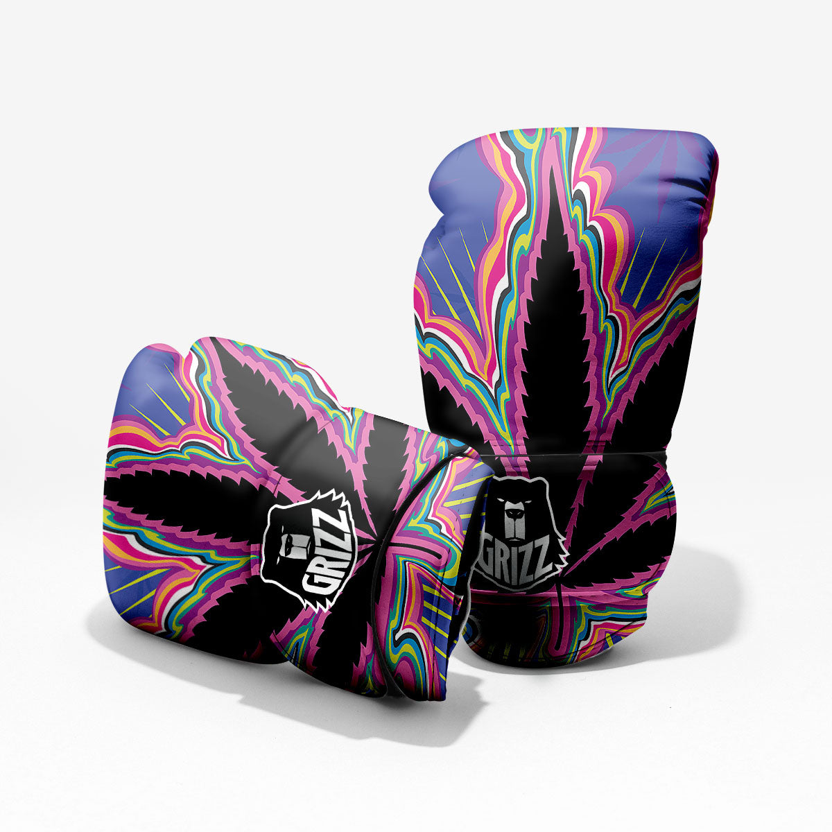 Cannabis Leaf Psychedelic Print Pro Boxing Glove