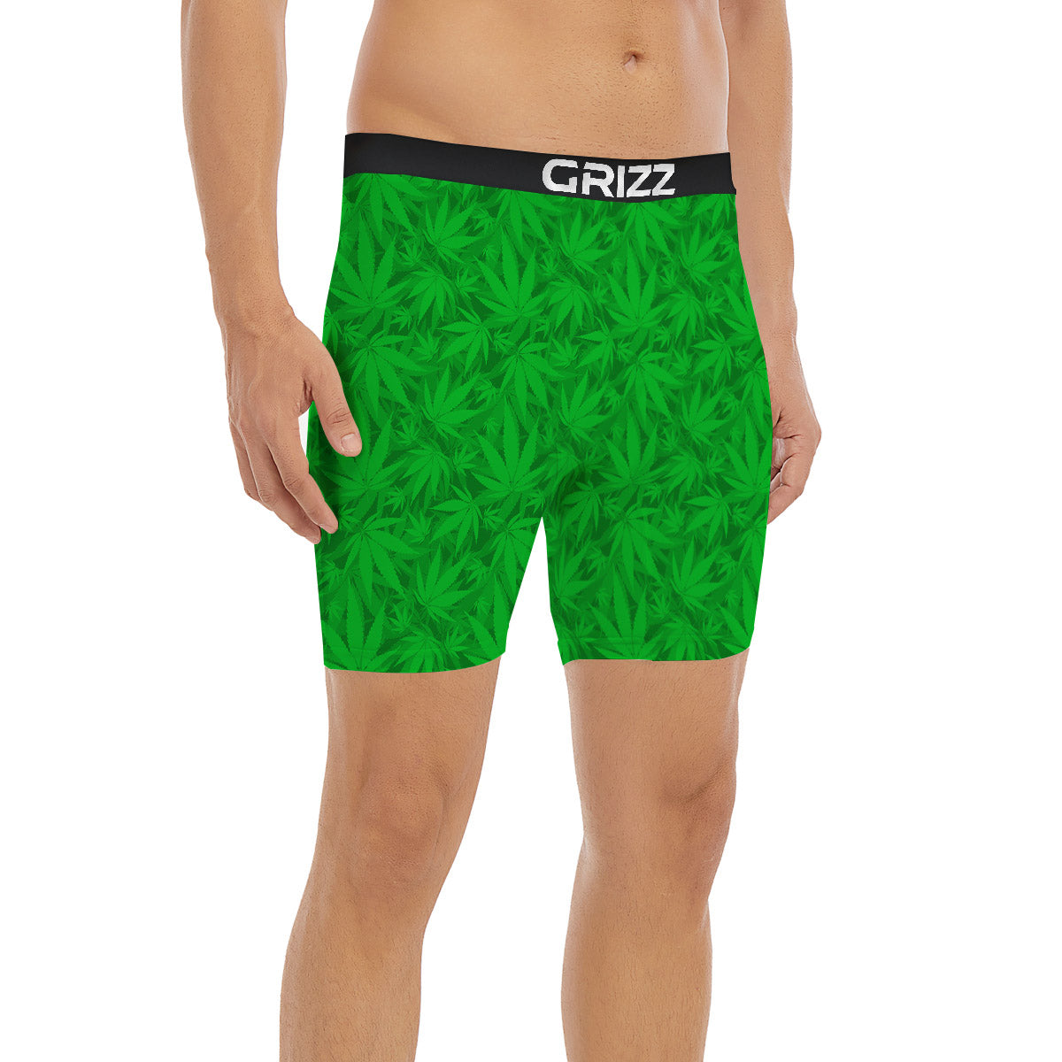Cannabis Leaves Print Pattern Boxer Briefs-grizzshop