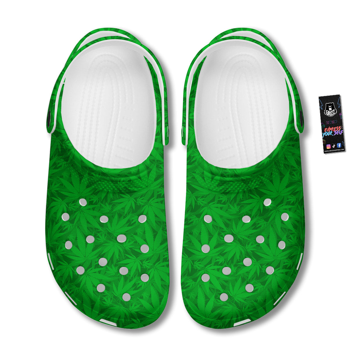 Cannabis Leaves Print Pattern Clog-grizzshop