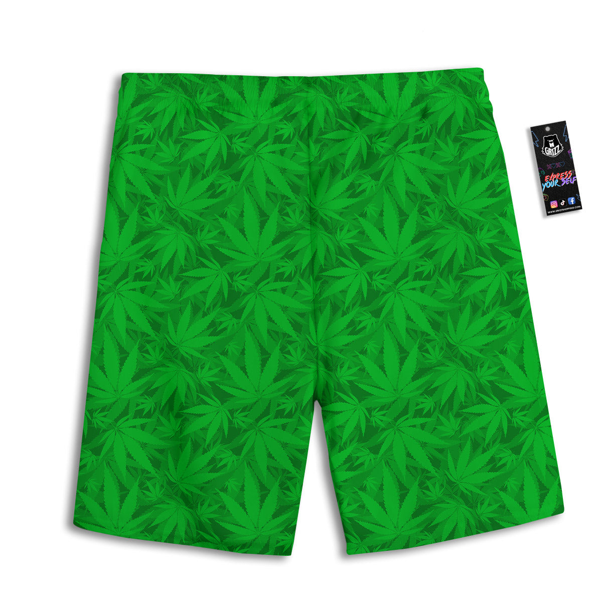 Cannabis Leaves Print Pattern Men's Athletic Shorts